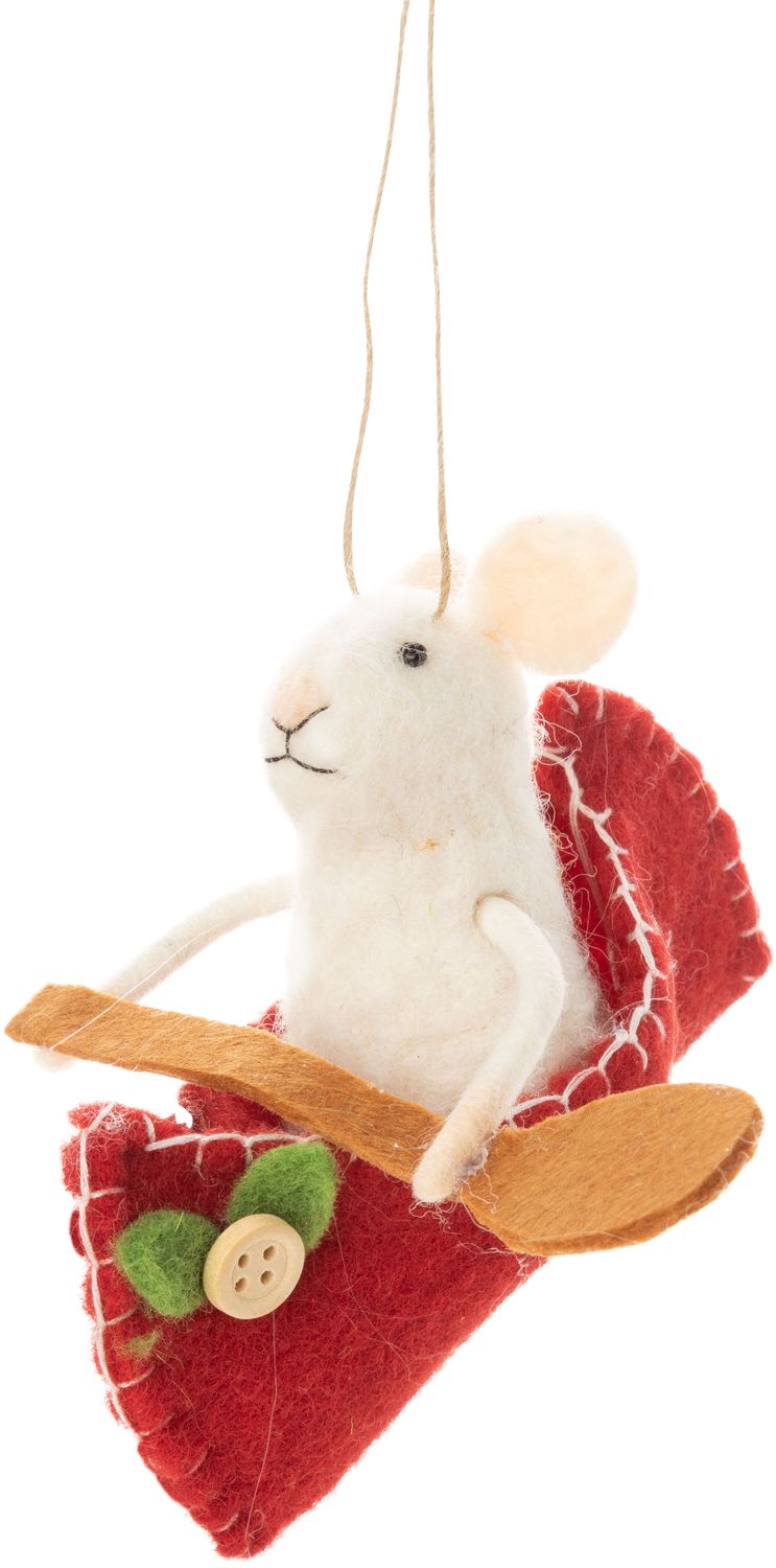OPT Mouse in Canoe Felt Ornament