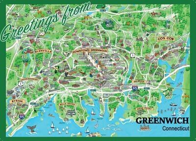 LIZ Greetings from Greenwich Post Card