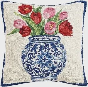PH Chinoiserie Vase with Tulips Hook Pillow