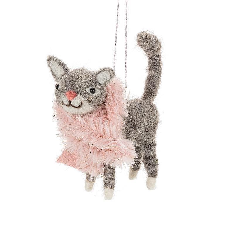 AB Cat with Scarf Ornament
