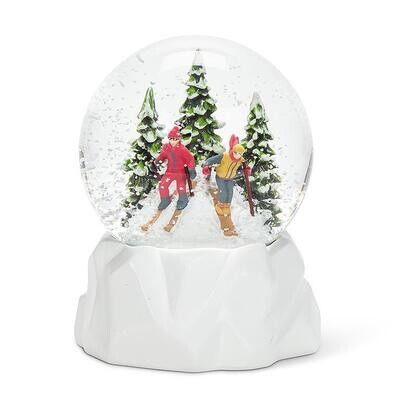 AB Downhill Skiers Snow Globe