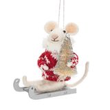 AB Winter Mouse on Sled Ornament