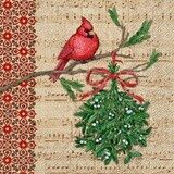 BI Burlap Christmas Cocktail Napkin