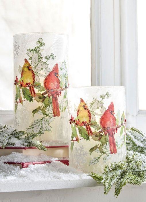 RAZ Large Cardinal Candle Holder