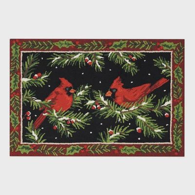 PH Cardinals on Holly Branch Rug