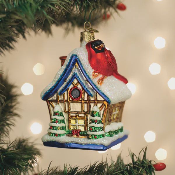 OW Cardinal Birdhouse Ornament