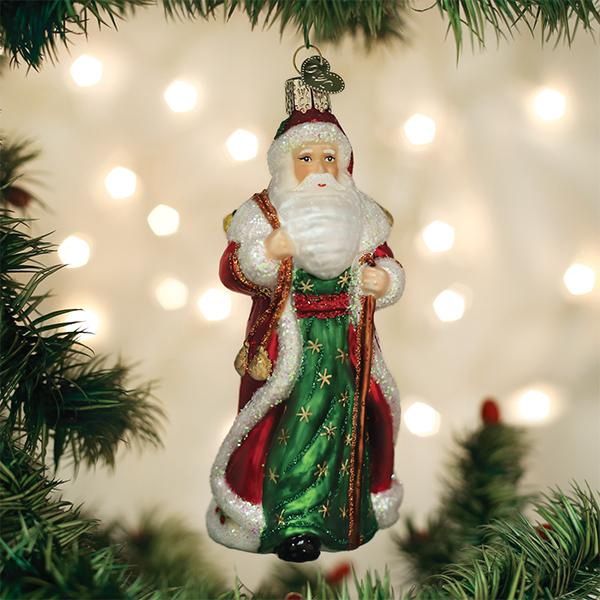 OW Father Christmas with Bells Ornament