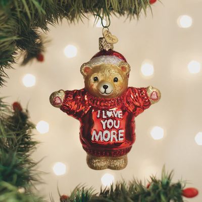 OW I Love You More Bear Ornament