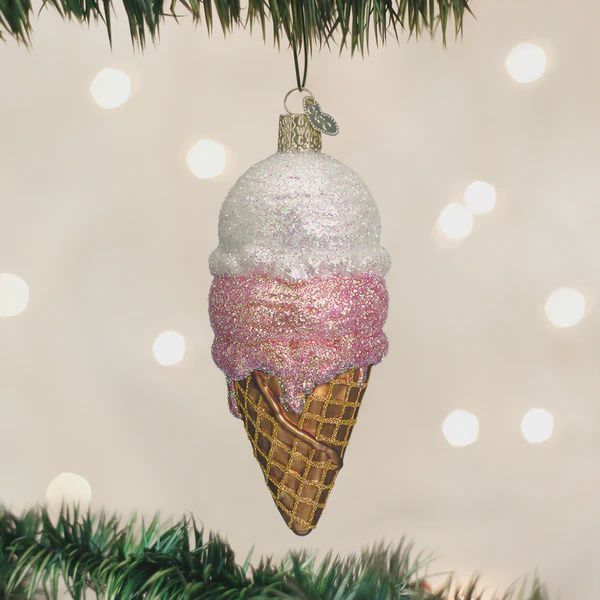 OW Ice Cream Cone Ornament