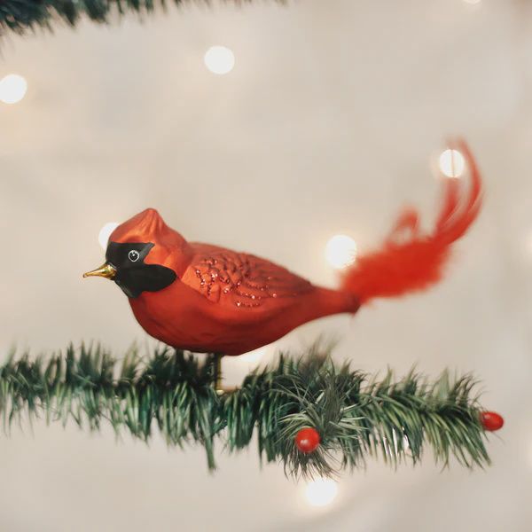 OW Large Red Cardinal Clip Ornament