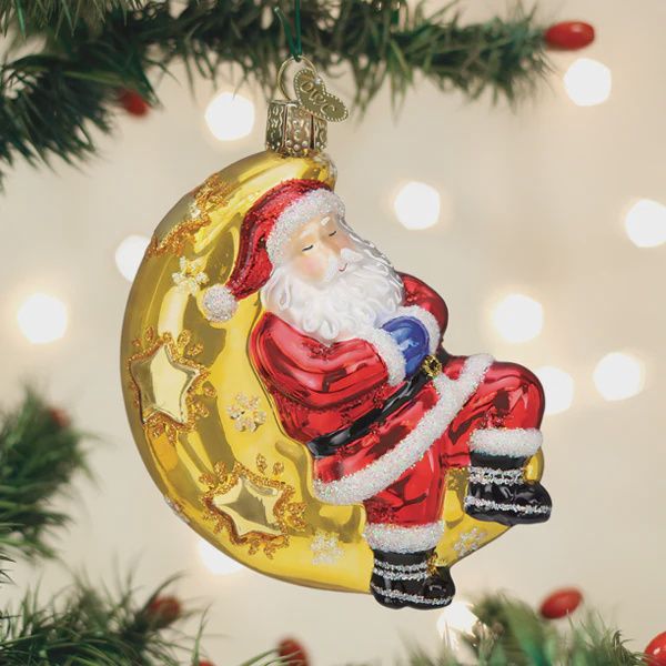 OW Moonlight Santa Ornament
