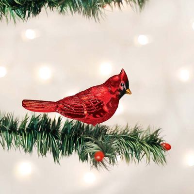 OW Shiny Red Northern Cardinal Ornament