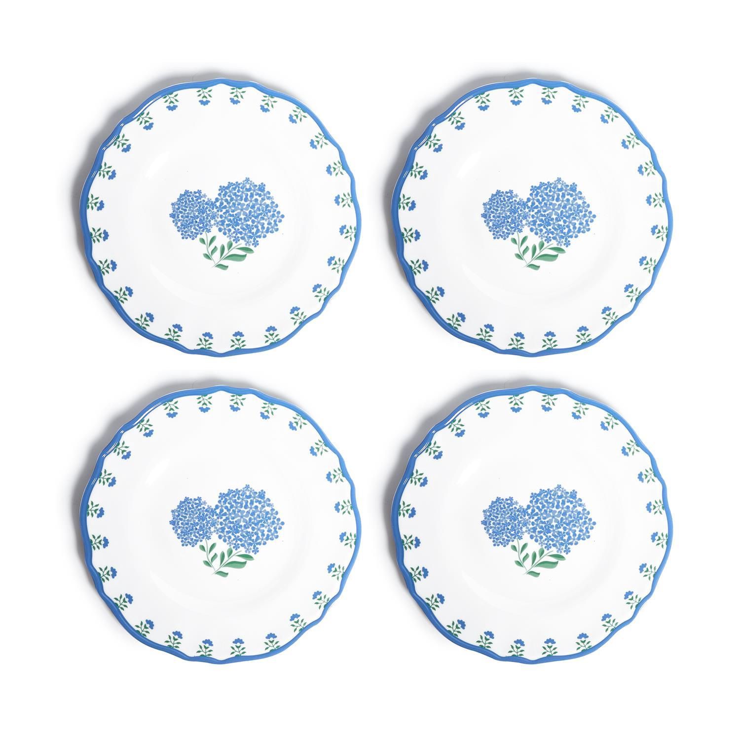 TC Hydrangea Salad/Dessert Plate S/4