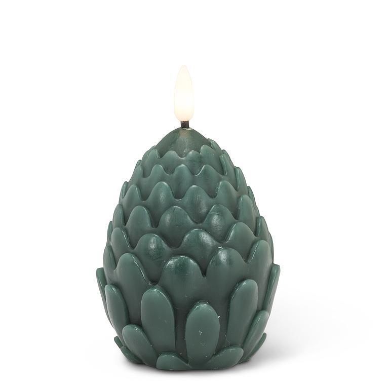 AB Small Green Pinecone LED Candle