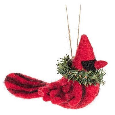 AB Cardinal w/Wreath Ornament