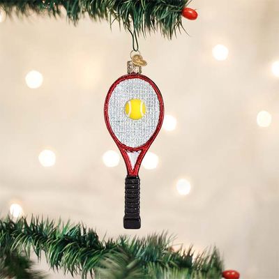 OW Red Tennis Racquet Ornament