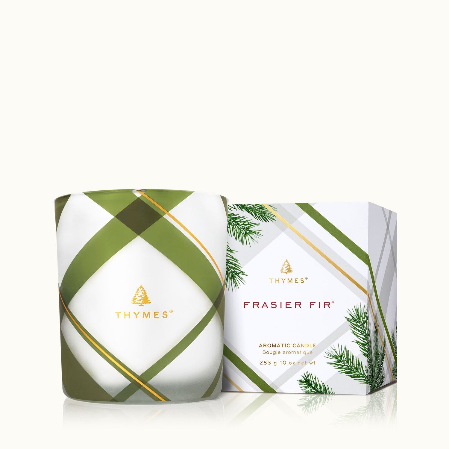 TH Frasier Fir Frosted Plaid Medium Candle