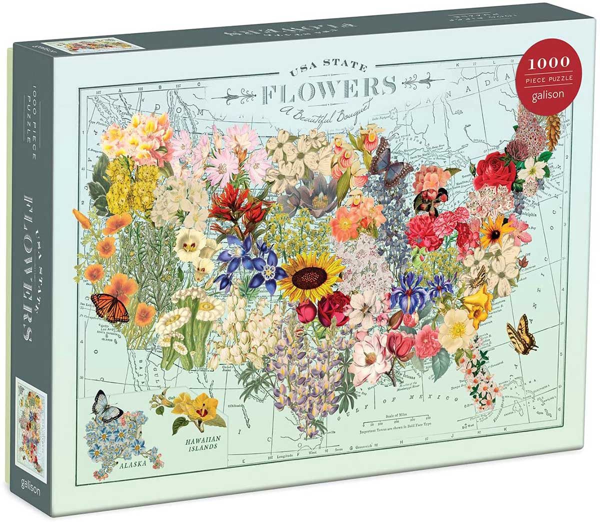 CB USA State Flowers 1,000PC Puzzle