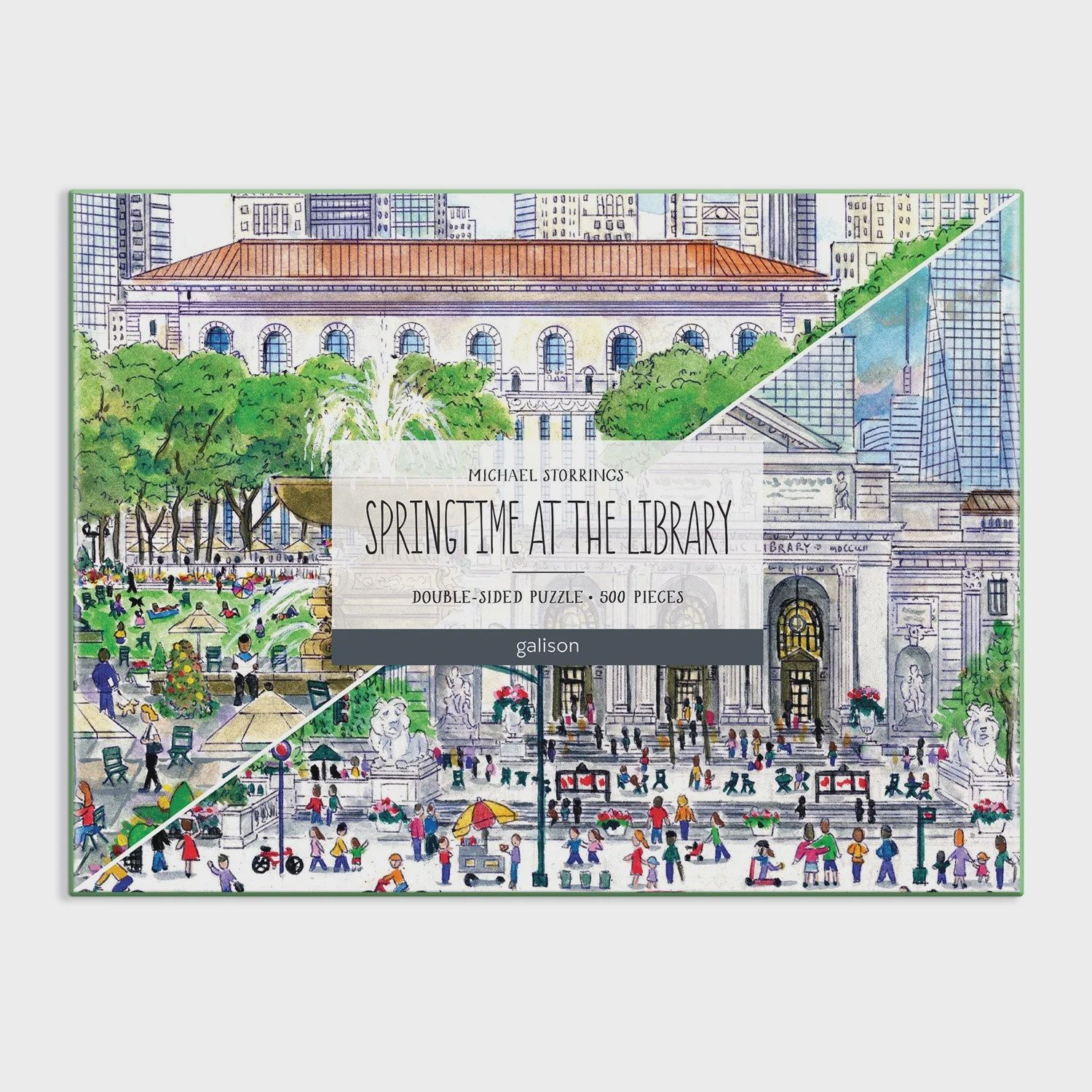 CB Springtime at the Library 500 Piece Double-Sided Puzzle