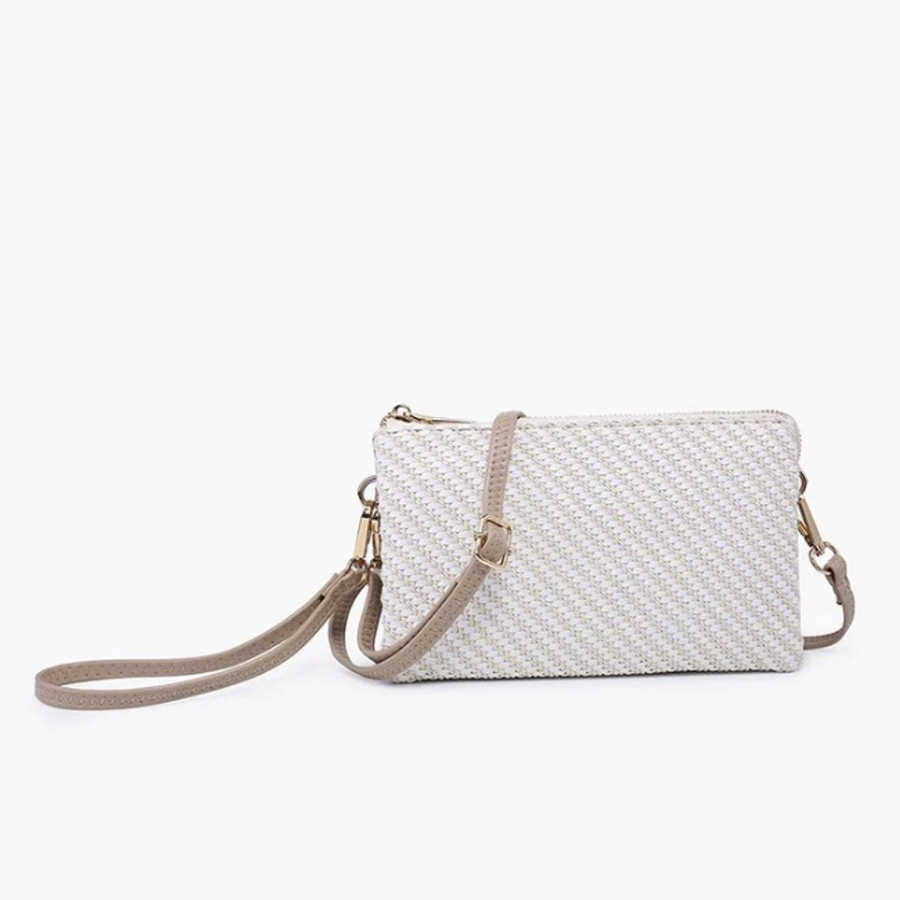 JEN White Woven Crossbody/Wristlet