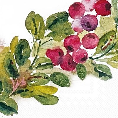 BI Cranberry Wreath Guest Towel