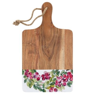BI Cranberry Wreath Cutting Board