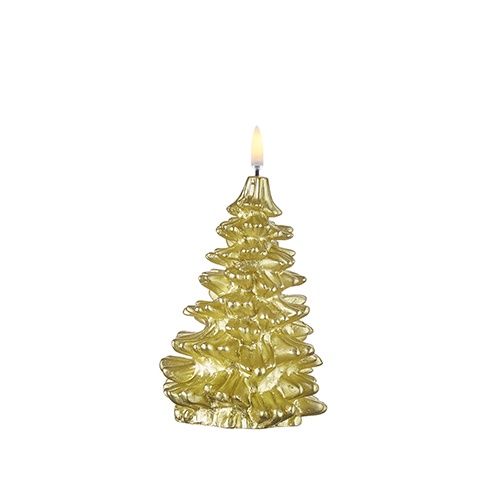 RAZ Gold Christmas Tree Candle