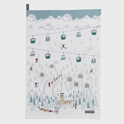 SA Skiing on the Piste Tea Towel