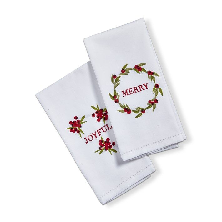 TA Sprig Embroidered Guest Towels