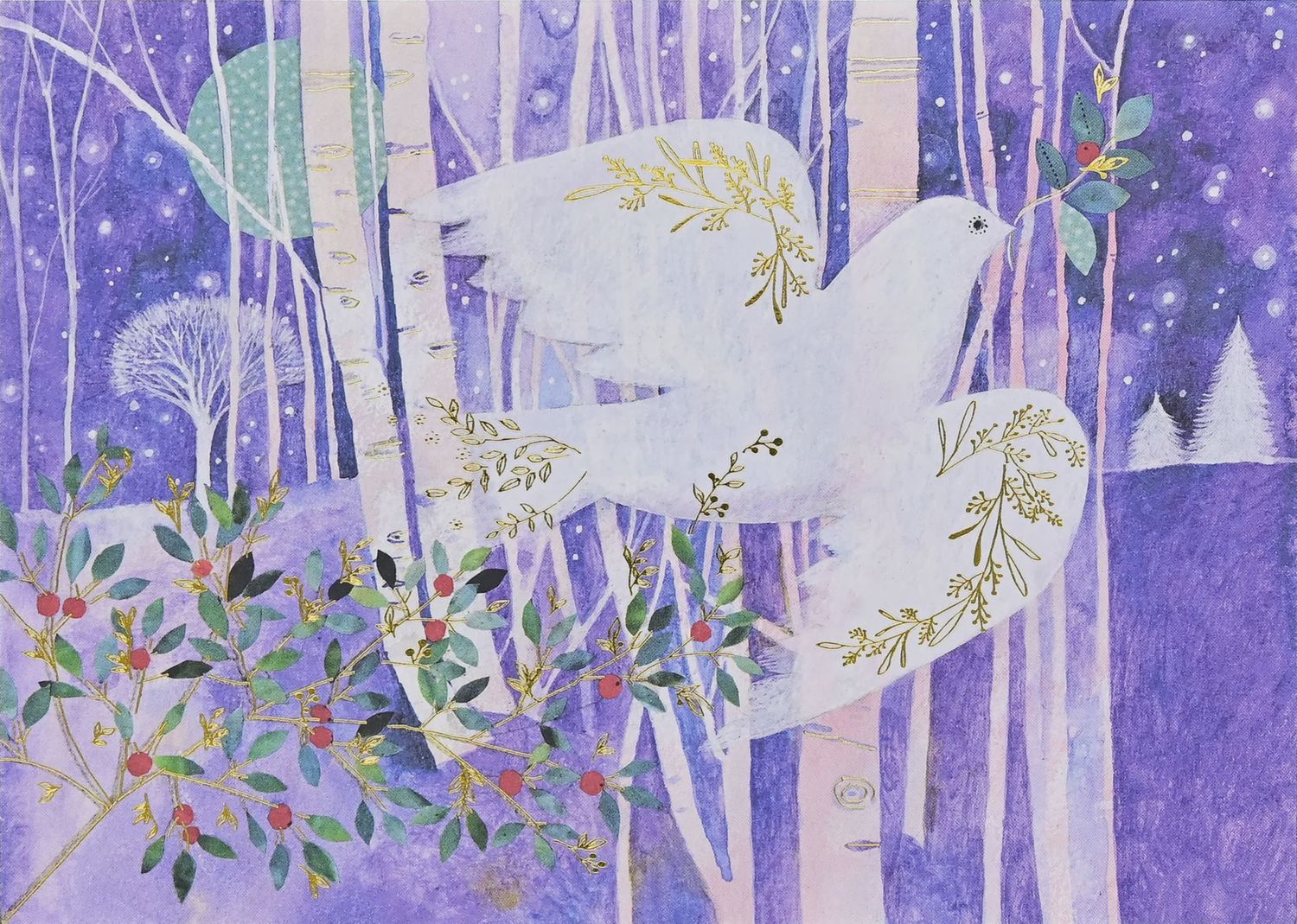 PP Watercolor Dove Deluxe Boxed Holiday Cards