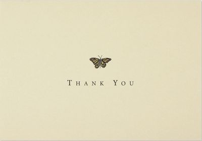PP Gold Butterfly Thank You Notes