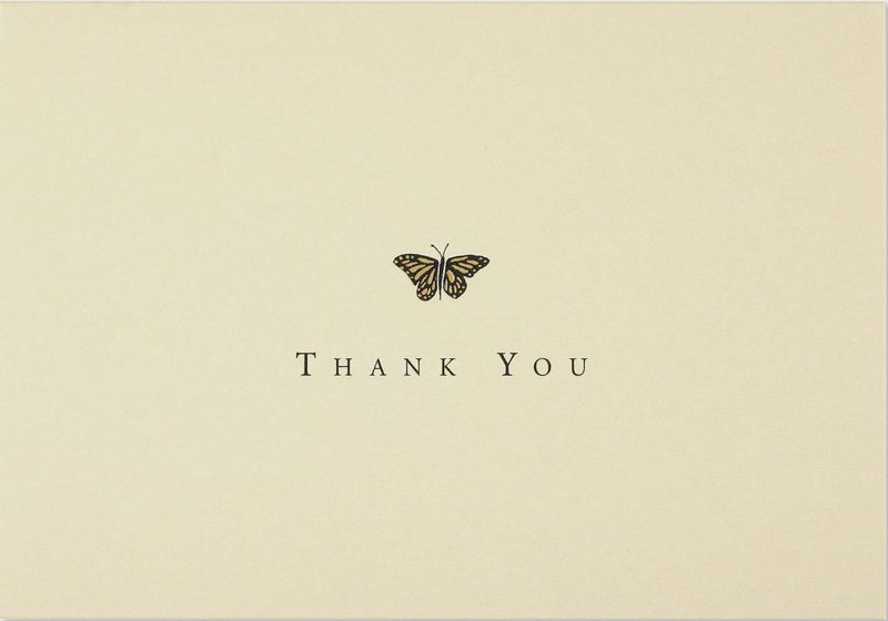 PP Gold Butterfly Thank You Notes