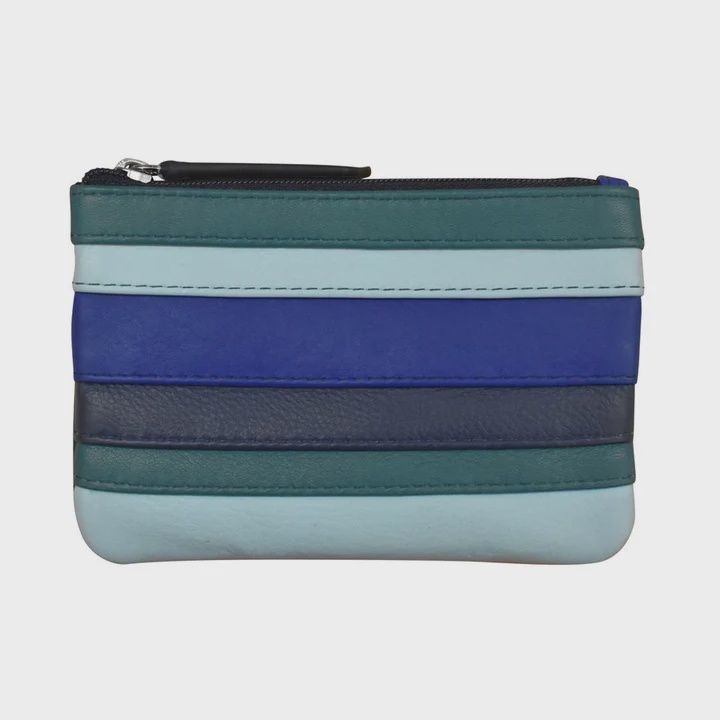 ILI Denim Multi Stripe Coin Holder with Key Ring