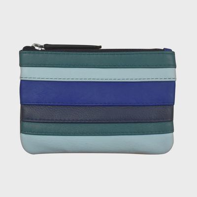 ILI Denim Multi Stripe Coin Holder with Key Ring