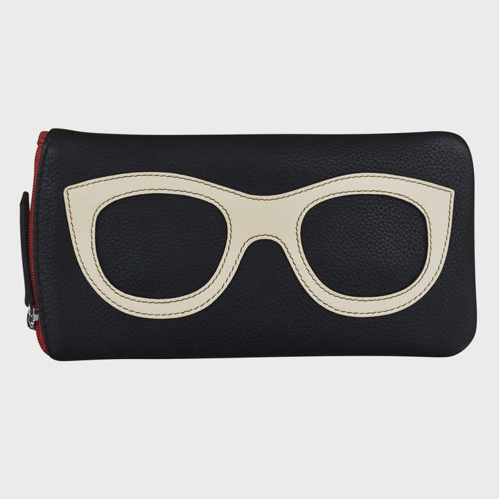 ILI Black/Bone Red Eyeglass Case