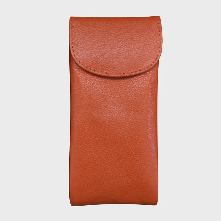 ILI Orange Double Flap Eyeglass Case