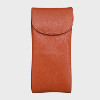 ILI Orange Double Flap Eyeglass Case