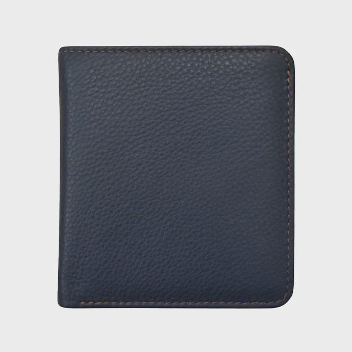ILI Navy/Saddle Mini Bifold Wallet