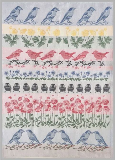 MI Birds &amp; Poppies Tea Towel