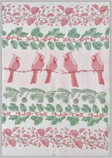 MI Swedish Winter Cardinal Linen Towel