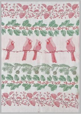 MI Swedish Winter Cardinal Linen Towel