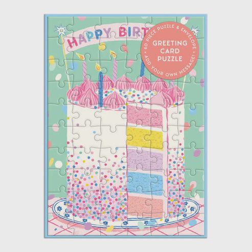 CB Confetti Birthday Cake Greeting Card Puzzle