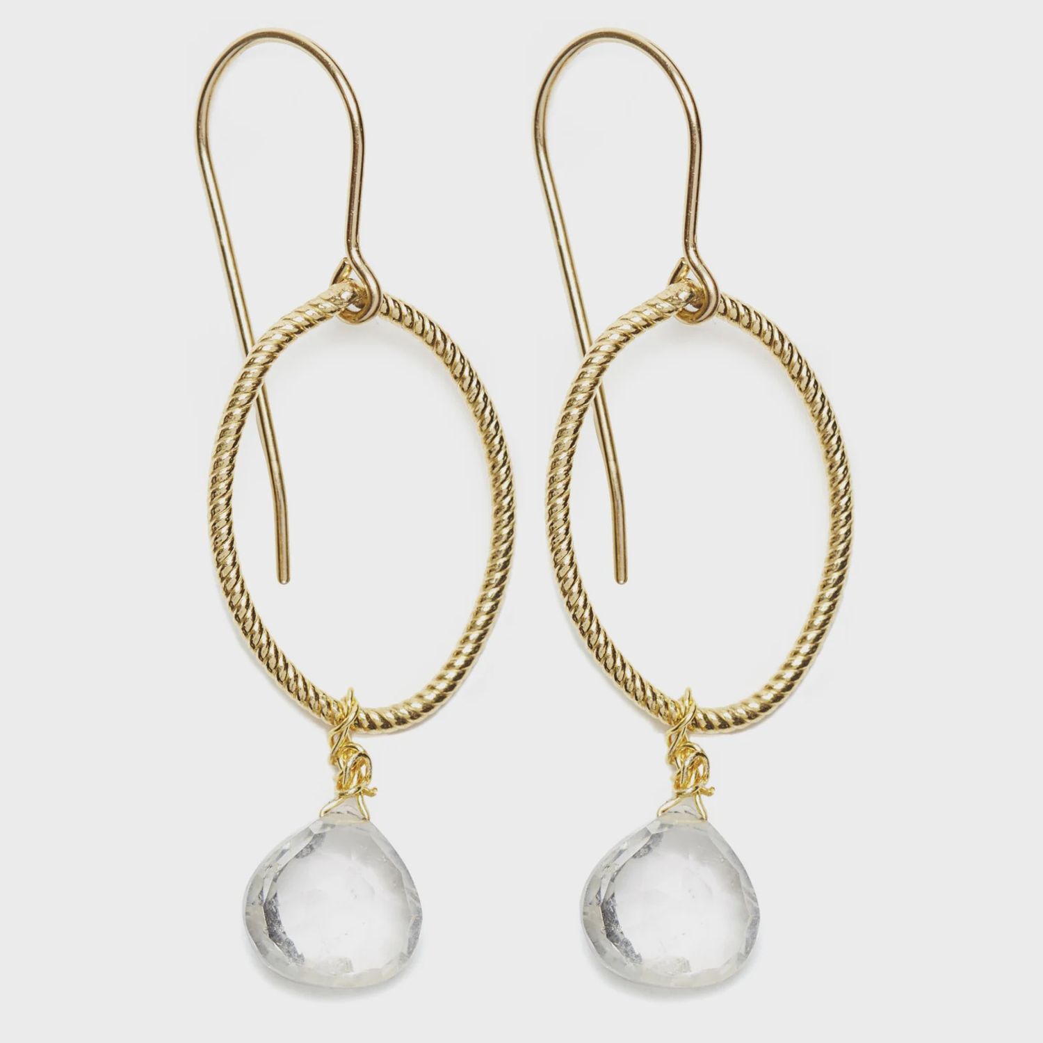 ID Annika Gold Clear Crystal Earrings