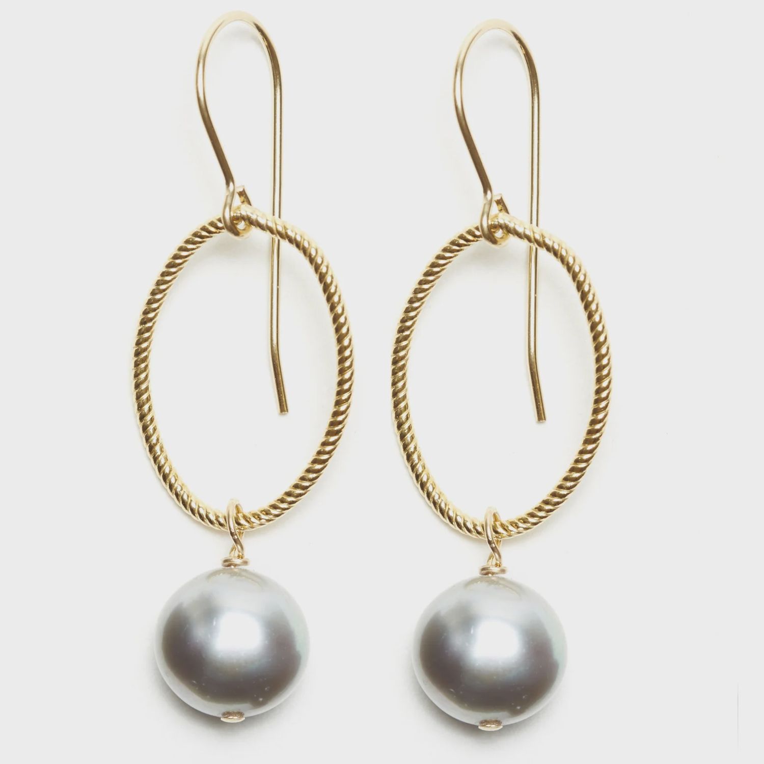 ID Annika Gold/Grey Pearl Earring