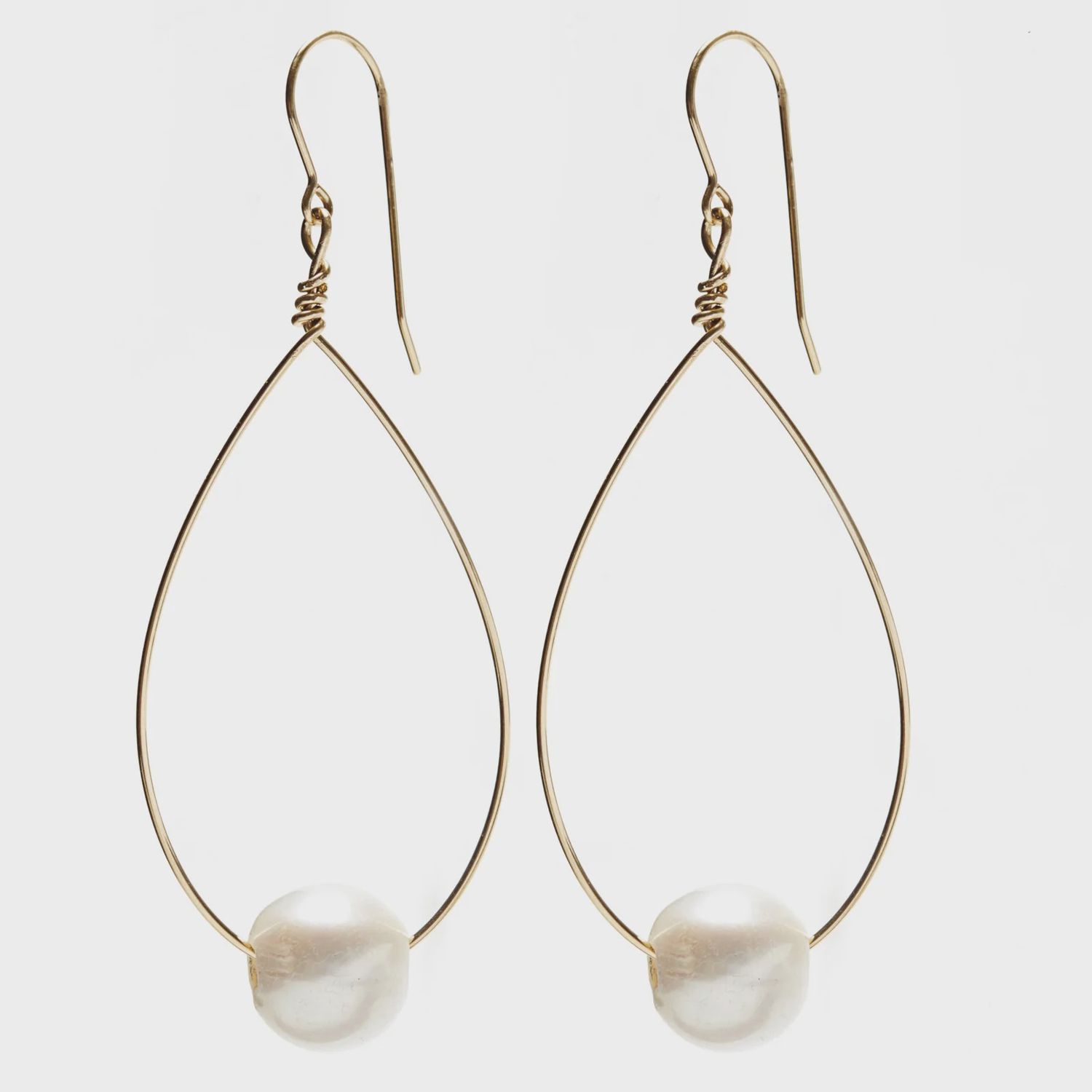 ID Large Oval with White Pearl Earring