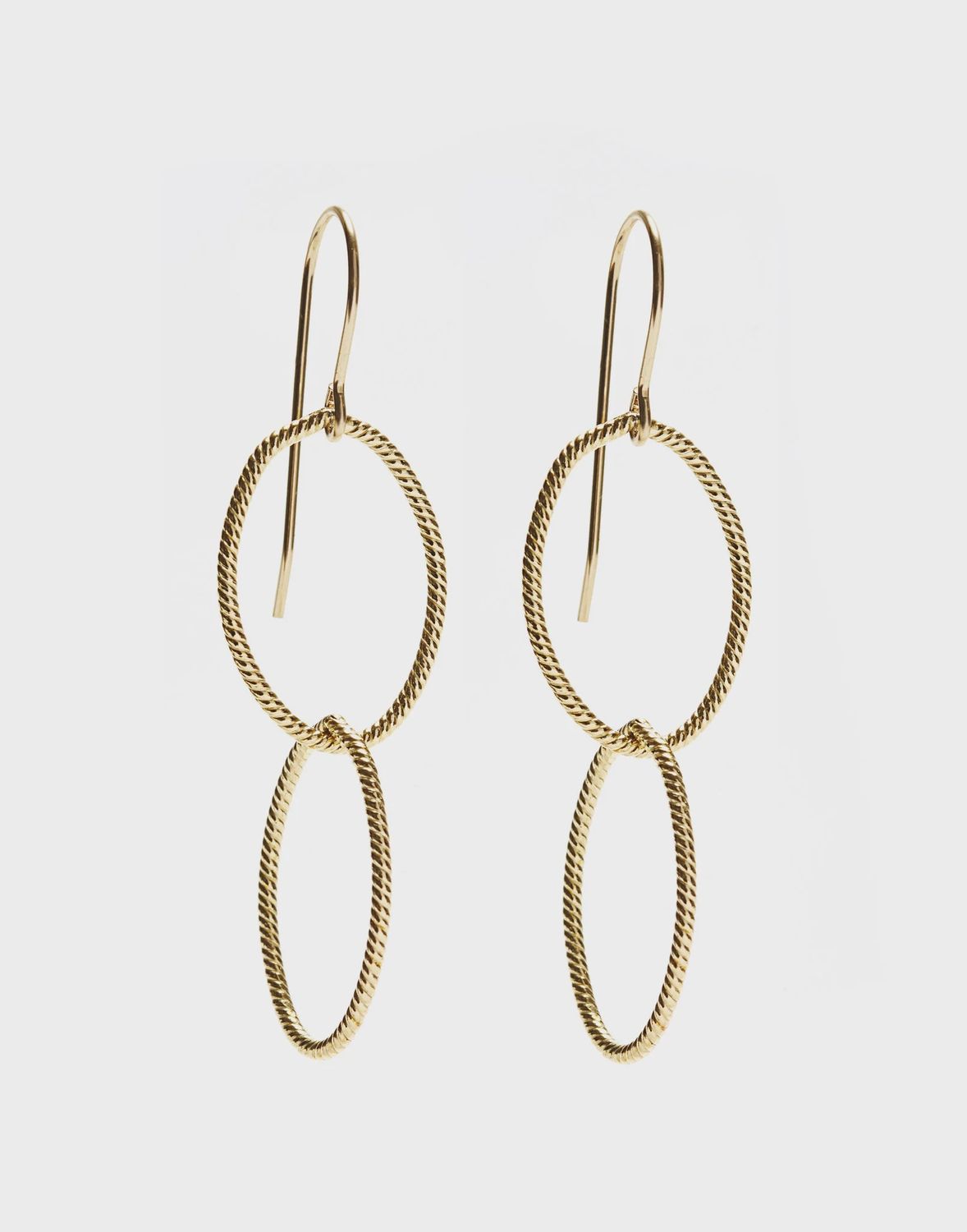ID Double Link Twisted Gold Earring