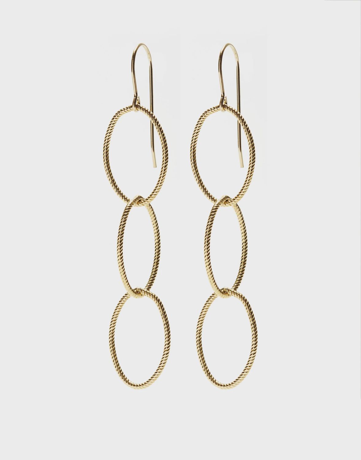 ID Triple Twisted Gold Earring