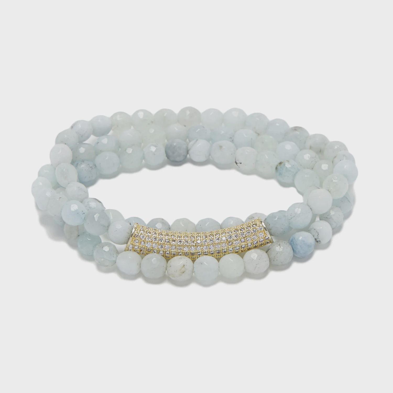 ID Aquamarine Bar Bracelet