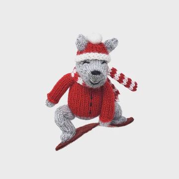 MC Snowboarding Dog Ornament