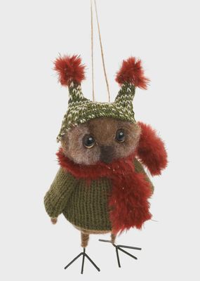 ADV Owl with Green/Red Ornament